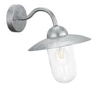 Applique Esterno Classica Milton Acciaio Grigio Vetro Bianco E27