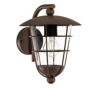 Applique Industrial Da Esterno Pulfero 1 Luce Acciaio Zincato Marrone