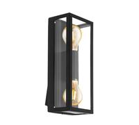 Applique Esterno Contemporanea Alamonte 1 Acciaio Nero 2 Luci E27 [EEK: A++]