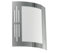 Applique Esterno Contemporanea City Acciaio Argento 1 Luce E27