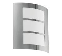 Applique Contemporanea Da Esterno City 1 Luce Acciaio Inox Grigio 3 Pannelli