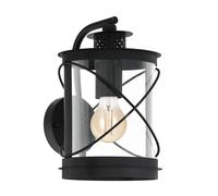 Applique Industrial Da Esterno Hilburn 1 Luce Acciaio Zincato Nero