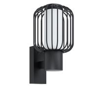 Applique Esterno Contemporanea Ravello Metallo Nero Policarbonato Bianco E27