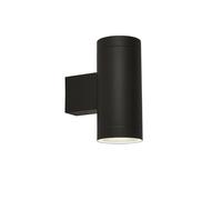 Applique Esterno Contemporanea Rochester Acciaio Nero Vetro Bianco 2 Luci Gu10 [EEK: A++]