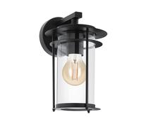 Applique Esterno Contemporanea Valdeo Metallo Nero Vetro Bianco 1 Luce E27