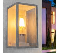 Applique esterno lanterna industriale vetro lampada LED E27 parete luce giardino