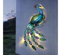Applique Esterno Luce Solare Pavone Decorazione Esterno LED Lampada Solare