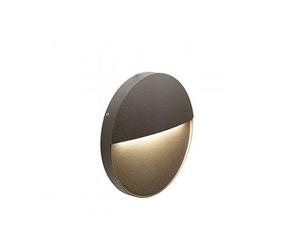 Applique Esterno Moderna Geo Round Alluminio E Termoplastica Caffè Led 6W 4000K