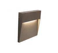 Applique Esterno Moderna Geo Square Alluminio E Termoplastica Caffè Led 6W 4000K