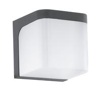 Applique Esterno Moderna Jorba Alluminio Grigio Policarbonato Bianco Led