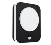 Applique Esterno Moderna Madriz Alluminio Nero Policarbonato Bianco Led