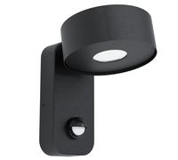 Applique Esterno Moderna Palosco Metallo Nero Policarbonato Trasp Led