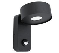 Applique Esterno Moderna Palosco Metallo Nero Policarbonato Trasp Led [EEK: A++]