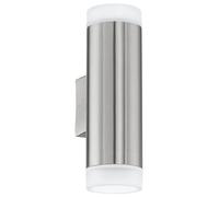 Eglo LED per Esterni Riga Acciaio Inox IP54 2x2, 8W GU10 Bianco Neutro Su / Giù