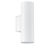 Applique Moderna Da Esterno Riga 2 Luci Acciaio Zincato Bianco