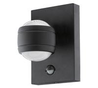 Applique Esterno Moderna Sesimba 1 Metallo Nero Policarbonato Bianco Led [EEK: A++]