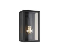 Briloner Leuchten - Lampada da esterno, Plafoniera da esterno in vetro, lampada da parete IP44, E27, nero, 260x140x135 mm (LxWxH)