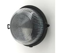 Applique Esterno Nero Antico Rotondo Ø 17,5cm IP64 E27 Ottone Vetro Luci Keller