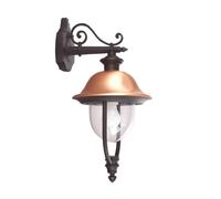 Applique Esterno Tatum Alluminio Nero Rame Giu' 1 Luce E27 Ip44