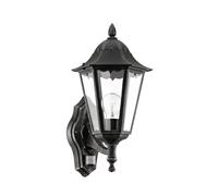 Applique Contemporanea Da Esterno Navedo 1 Luce Alluminio Nero E Argento Sensore