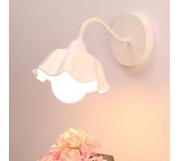 Applique europea - Semplice lampada da parete for studio con fiori Sistema di colori Macaron carino Bianco Nero Rosa Verde MI-NI Illuminazione fresca, Retrò
