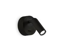 Applique faretto moderno a led orientabile nero tondo per camera DL1749