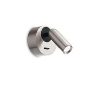 Applique faretto moderno a led orientabile nickel tondo per camera DL1750