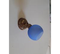Applique faretto orientabile ruggine vetro azzurro rustica 1 luce specchio muro