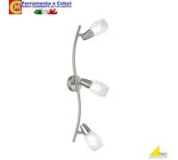 Applique Faretto Parete Soffitto Max 28W Plafoniera E14 Vetro Bianco Decorato [EEK: A+]