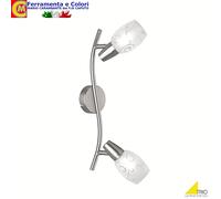 Applique Faretto Parete Soffitto Max 28W Plafoniera E14 Vetro Bianco Decorato [EEK: A+]