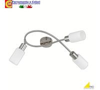 Applique Faretto Parete Soffitto Max 28W Plafoniera E14 Vetro Bianco Moderno [EEK: A+]