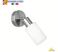 Applique Faretto Parete Soffitto Max 28W Plafoniera E14 Vetro Bianco Moderno [EEK: A+]
