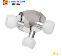 Applique Faretto Parete Soffitto Max 28W Plafoniera Faretti E14 Con Vetro Bianco [EEK: A+]