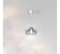 Applique Filo Contemporanea Dress Metallo Bianco Vetro Blu 1 Luce E27