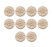 Applique floreale in legno massello intricato artigianale intricato pezzo decorativo decorazione per interni casa 10 pezzi decorazione da parete in legno intagliato a mano