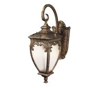 Applique Giardino Lanterna Vetro Alluminio Oro IP44 H:48 CM E27 Esterno Luci