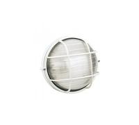 Sovil Illuminazione Applique Grande Gabbia Industriale Tonda Alluminio e Vetro Bianco 1 Luce E27