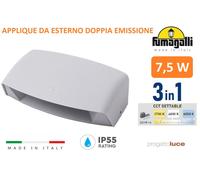 APPLIQUE GRIGIO DA ESTERNO DOPPIA EMISSIONE 7.5W CAMBIA COLORE 3IN1 FUMAGALLI [EEK: A+]