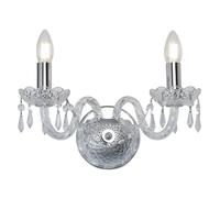 Applique Hale 2Lt - Metallo cromato e cristallo trasparente