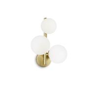 Applique IDEAL LUX Perlage, ottone/bianco, a 3 luci IDEAL LUX