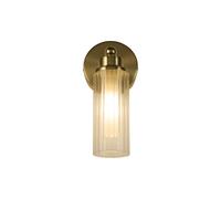 Applique Imperial 1Lt, metallo ottone satinato e vetro trasparente a coste