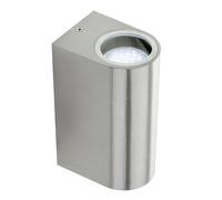 Applique in alluminio pressofuso BOBO APPLIQUE DUE LUCI GU10 Dimensioni 6,8x9,2xh15 cm Diffusori in vetro trasparente colore ACCIAIO ACCIAIO