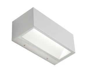 Applique in alluminio pressofuso BOX APPLIQUE GRANDE 20W LED 3000K Dimensioni 22x10,3xh 8,5 cm Diffusori in vetro trasparente colore BIANCO BIANCO