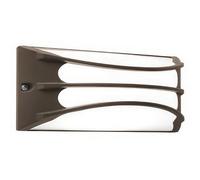 Applique in alluminio pressofuso BRA APPLIQUE GRIGLIA Dimensioni 22x10,3x h 10 cm Diffusore in termoplastico opalino 10W LED 3000K colore CAFFE' CAFFE'