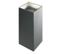 Applique in alluminio pressofuso TOWER APPLIQUE DOPPIA Dimensioni Diffusore Ø 8,1xh 18 cm in vetro trasparente. 6W 6W LED 3000K colore GRAFITE GRAFITE