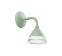 Lampada da parete in alluminio pressofuso GRAAL APPLIQUE IN BASSO Dimensioni 13,1x21,9x h 25,2 cm Diffusore in acrilico 20W LED 3000K colore SALVIA SALVIA
