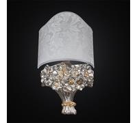 APPLIQUE IN CERAMICA MAZZO FIORI A 1 LUCE BGA 2664/A FOGLIA ARGENTO-ORO