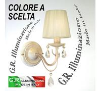 APPLIQUE IN FERRO BATTUTO 1 LUCE AVORIO ORO LAMPADA DA PARETE CLASSICA Regina