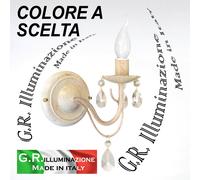 APPLIQUE IN FERRO BATTUTO 1 LUCE AVORIO ORO LAMPADA DA PARETE CLASSICO Regina [EEK: A++]