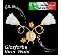APPLIQUE IN FERRO BATTUTO 2 L. AVORIO E ORO LAMPADARIO DA PARETE CUCINA Autunno [EEK: A++]